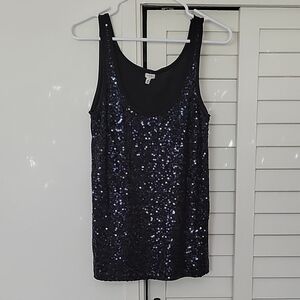 JCrew Black Sequin Tank Top